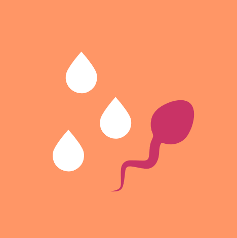 icon of sperm cell and water droplets